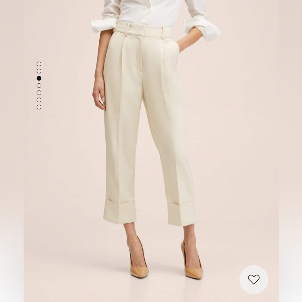 Mango Pleat Straight Trouser